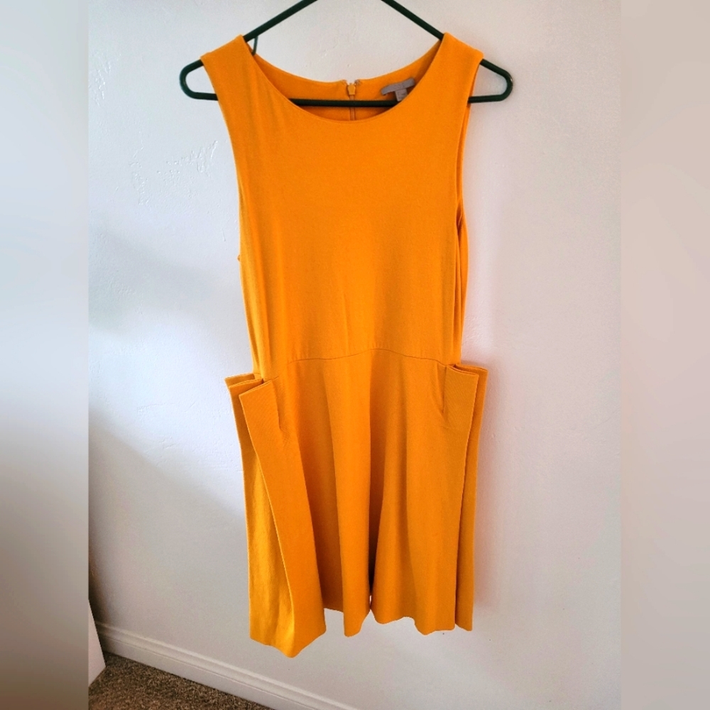 COS marigold origami runway dress